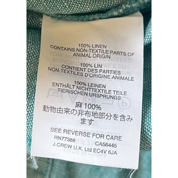 J. CREW x Baird McNutt Irish Linen Blue Button Up Shirt Top Women's Size 2 - Picture 5 of 10
